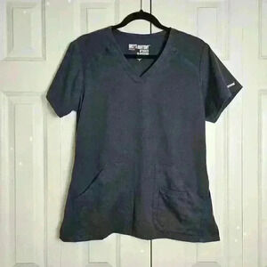 Greys Anatomy Impact Scrub Top Women M Steel/Gray Medical Nurse Doctor Dentist